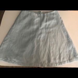 Loft Baby Blue linen A line skirt